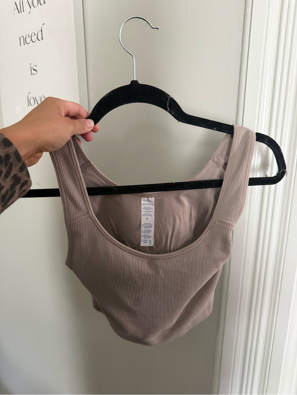 Ribbed Scoop Neck Tank - Taupe